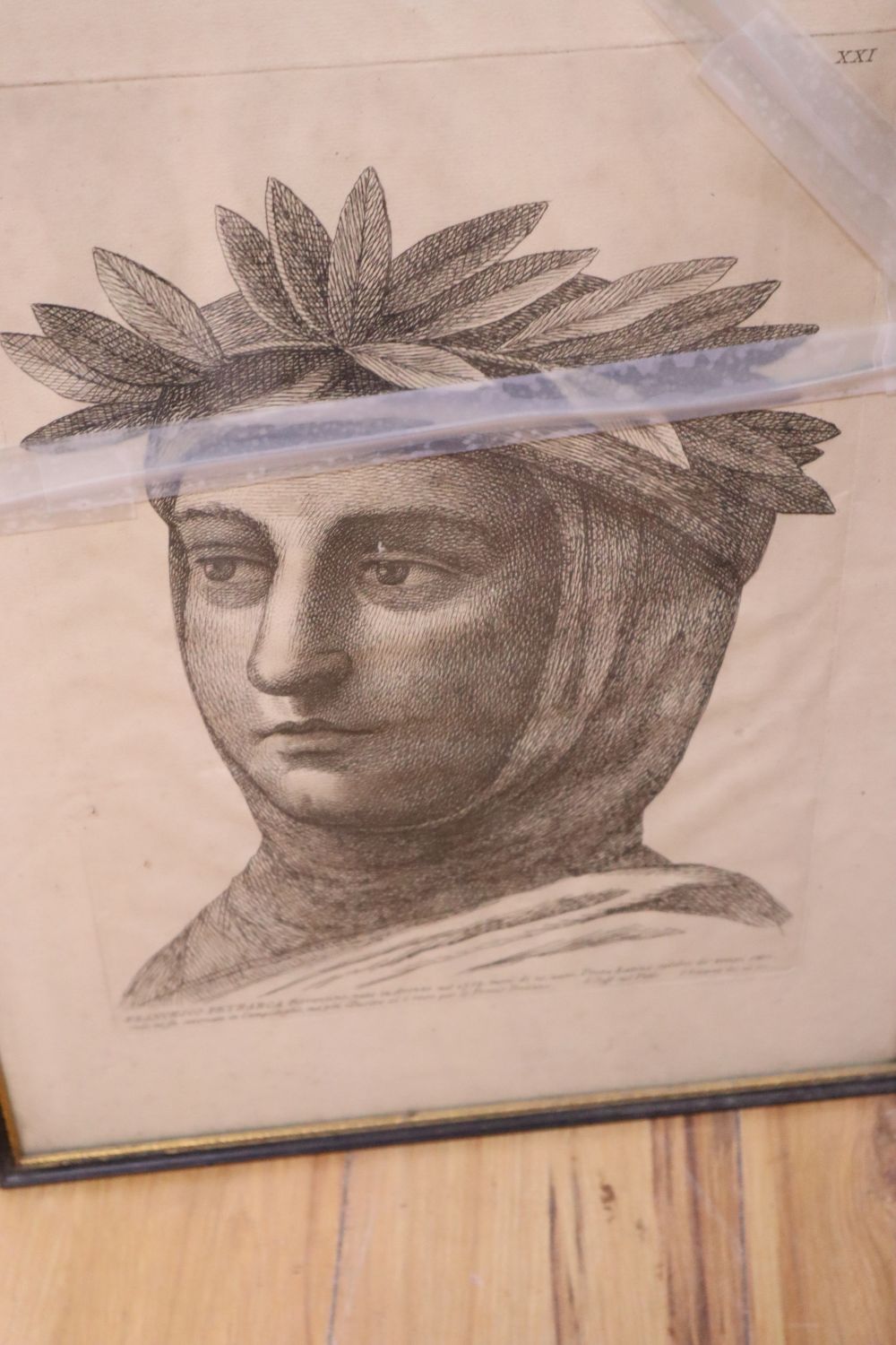 After Paolo Fidanza, four engraved portrait plates from Raffaello dUrbinos Teste Scelte di Personaggi...,